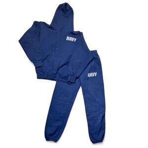 U.S. Navy Vintage USN Military Issue Soffe USA made Sweat Shirt Set Small